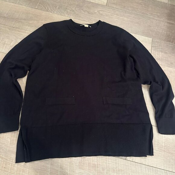 MICHAEL KORS WOMENS BLACK BASIC SWEATER LARGE - Picture 2 of 7